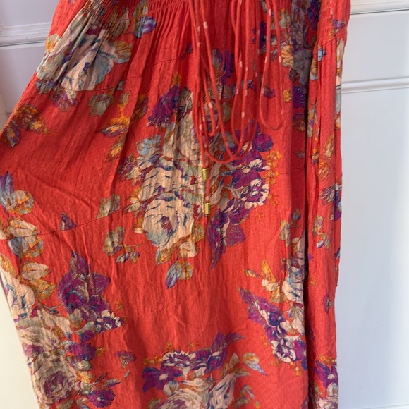 Free People Juniper V Neck Maxi Dress Floral Polka Dot Empire Waist X-LARGE - Picture 10 of 14